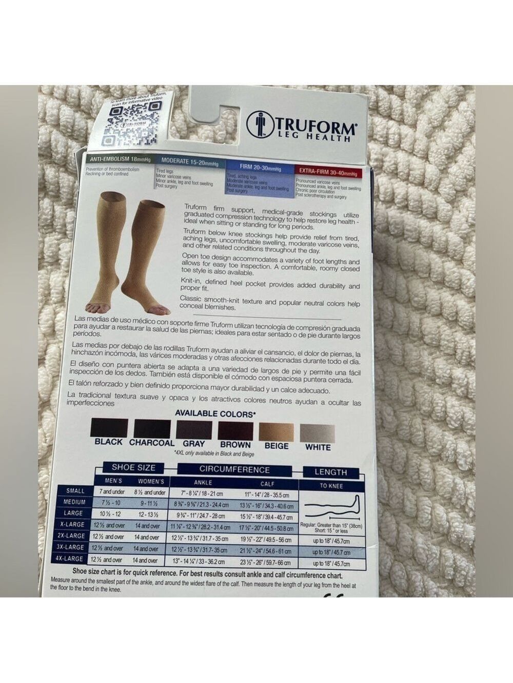 Truform Beige Compression Medical Socks - Picture 3 of 5